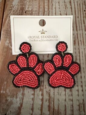 The Royal Standard Coral Paw Bead Statement Earrings